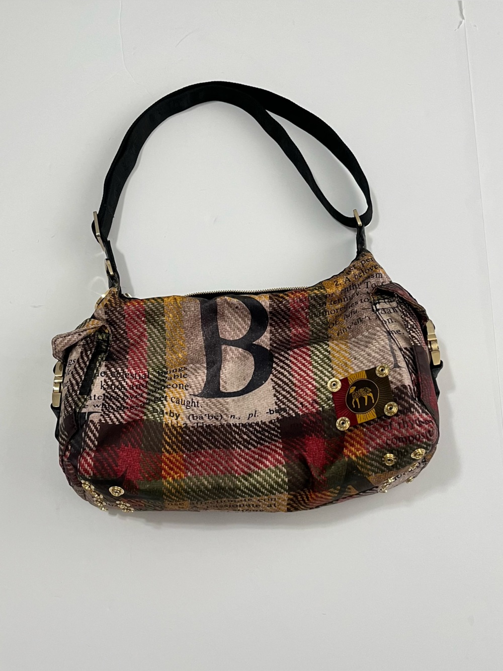 Y2K L.A.M.B. Collab Gwen Stefani X LeSportsac Rasta Plaid Crossbody Purse
